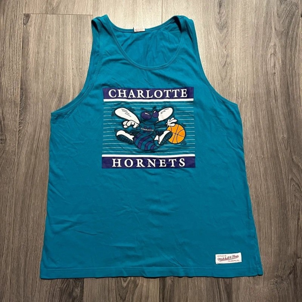 Mitchell & Ness Charlotte Hornets Hugo Teal Tank Top Men's XXL